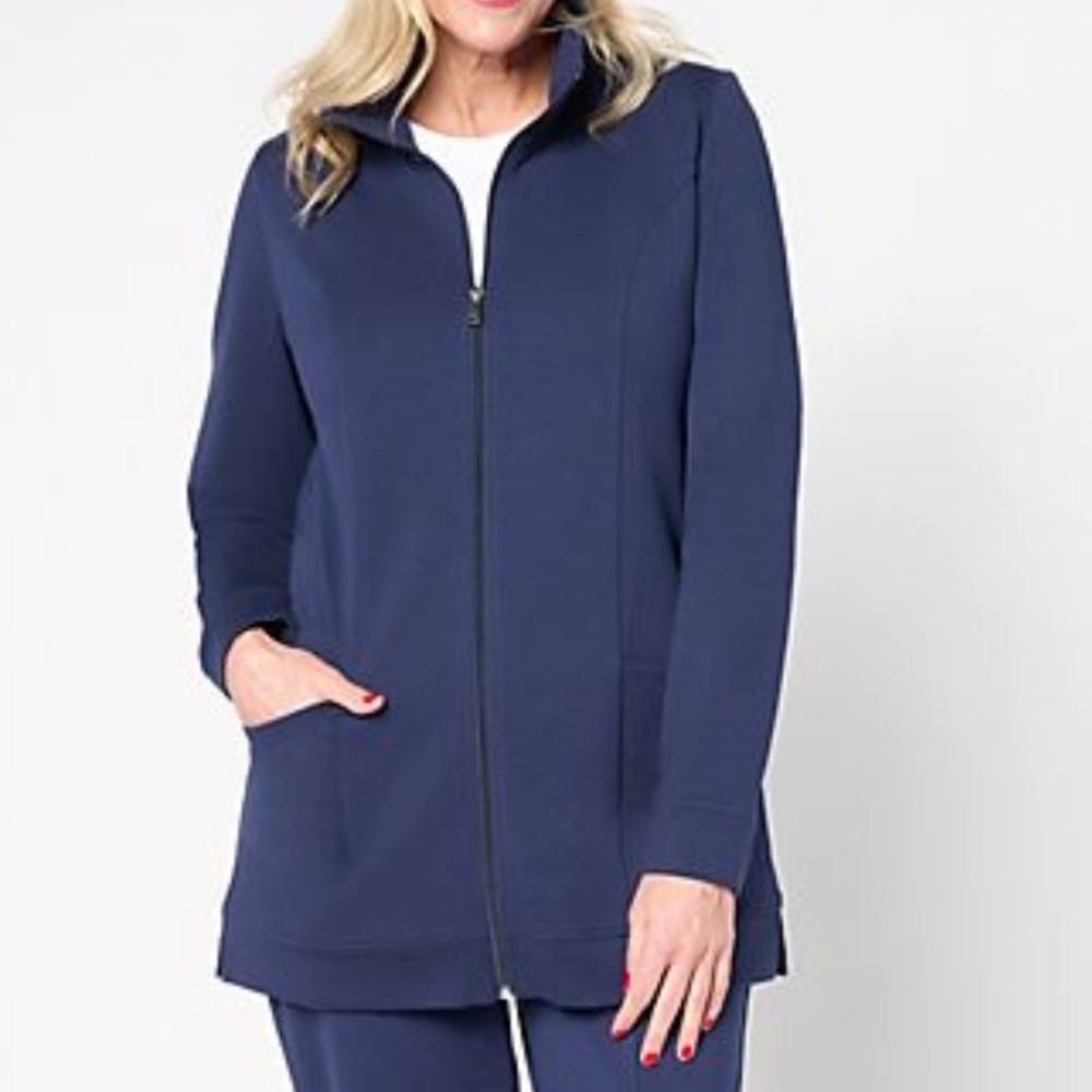 Denim & Co. Easywear French Terry Tunic Jacket